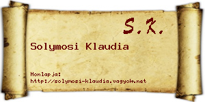 Solymosi Klaudia névjegykártya